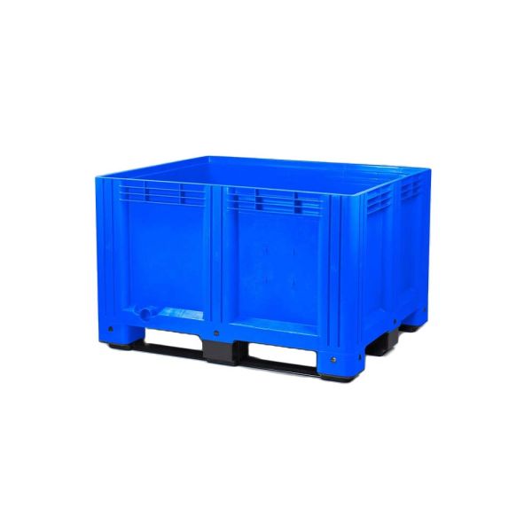 Palletbox (610L), blauw, 1200 x 1000 x 780 mm, 3 sledes (excl. deksel)