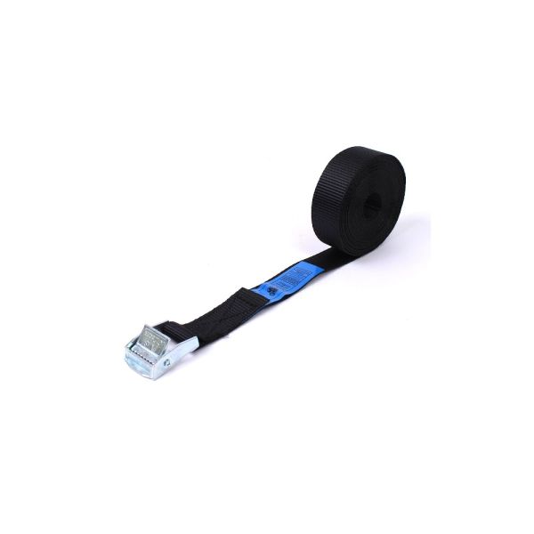 Sjorband 25 mm, 5 meter, lichte klemgesp, zwart