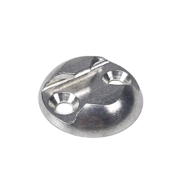 Rond aluminium sjorplaatje voor een single studfitting met twee verzonken montagegaten