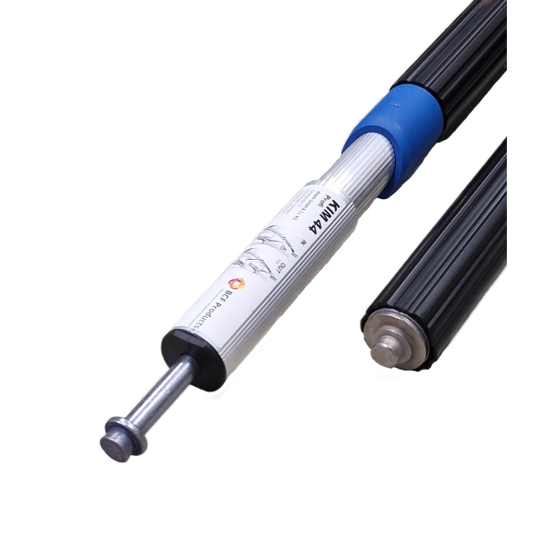 KIM 44 Profi telescoopstang met zwarte beschermhoes en 19 mm pluggen.