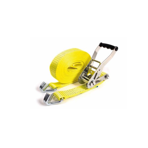 Spanbandset 50 mm, 9 meter, geel, standaardratel 811, 5T
