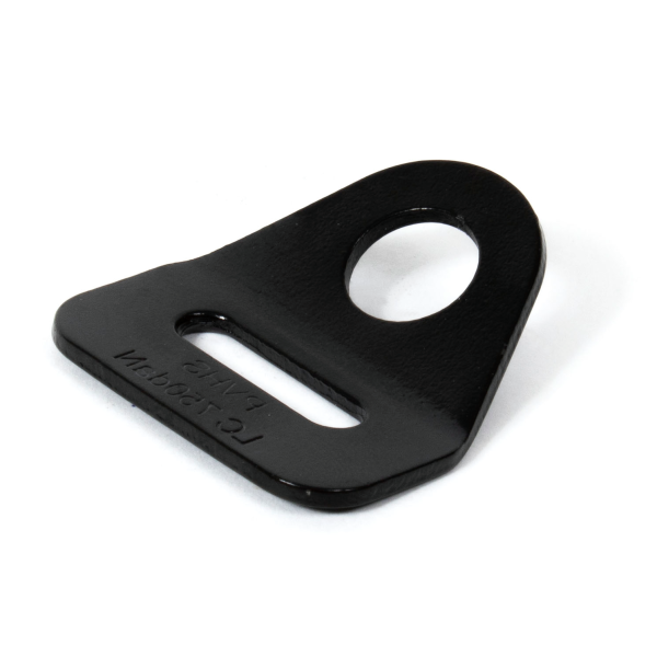 Bandplaatje met boutgat voor 25 mm band, zwart, 1500 daN