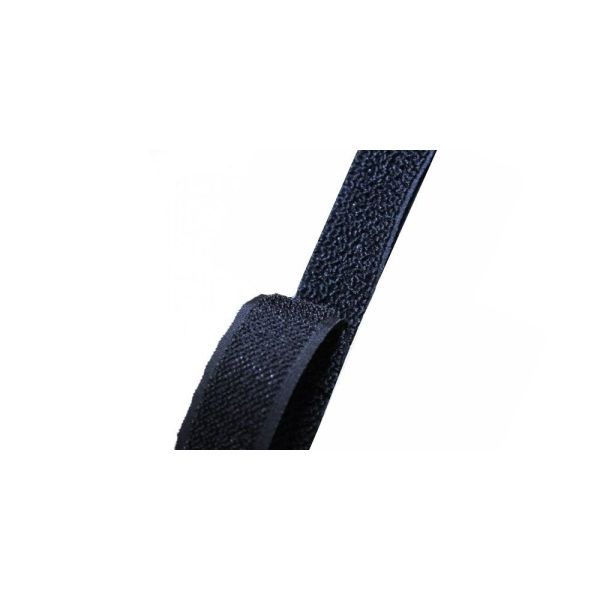 Klittenband 25 mm back to back, zwart, rol a 25 meter