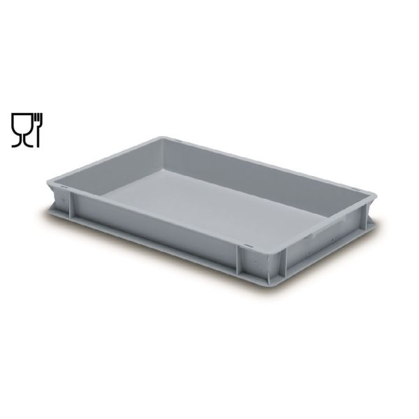 E-Line-RAKO bak, nieuw kunststof, 600 x 400 x 75 mm (14L), dichte grepen