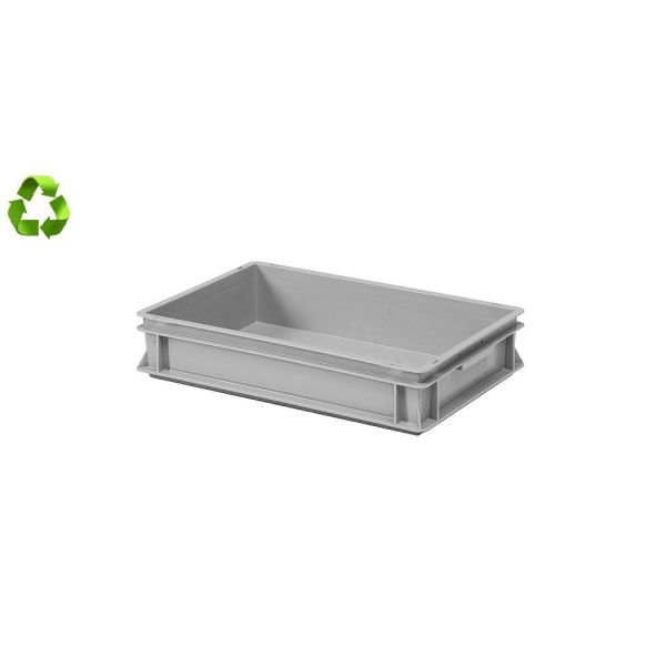 E-Line-RAKO bak, gerecycled kunststof, 600 x 400 x 120 mm (20L), dichte grepen