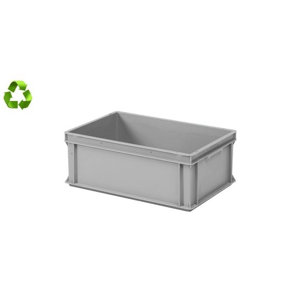 E-line-RAKO bak, gerecycled kunststof, 600 x 400 x 220 mm (40L), dichte grepen