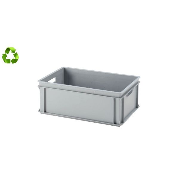 E-line-RAKO bak, gerecycled kunststof, 600 x 400 x 220 mm (40L), open grepen