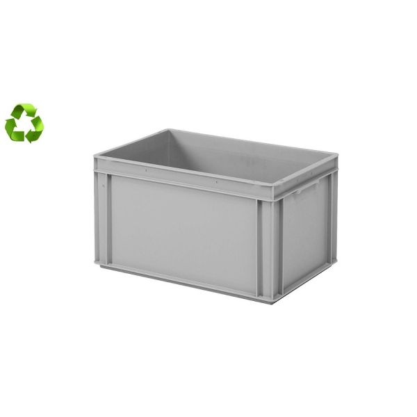 E-line-RAKO bak, gerecycled kunststof, 600 x 400 x 325 mm (60L), dichte grepen