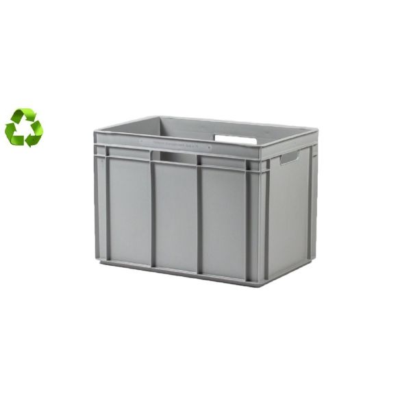 E-Line-RAKO bak, gerecycled kunststof, 600 x 400 x 425 mm (90L), 4 open grepen