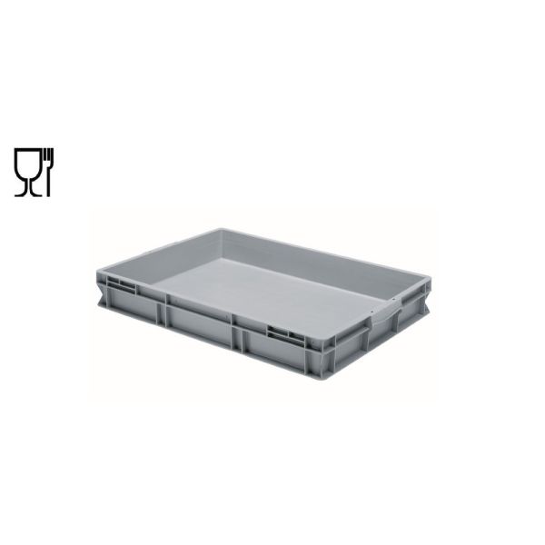 E-Line-RAKO bak, nieuw kunststof, 800 x 600 x 120 mm (45L), dichte grepen