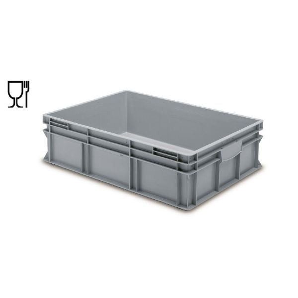 E-Line-RAKO bak, nieuw kunststof, 800 x 600 x 220 mm (90L), dichte grepen