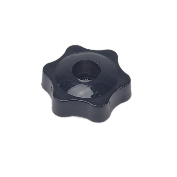 Zwarte open sterdraaiknop voor M8-fitting met diameter 36 mm