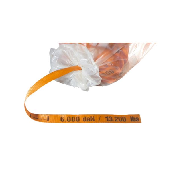 Lashingband in zak, 50 mm oranje, 6000 daN, zak a 150 meter