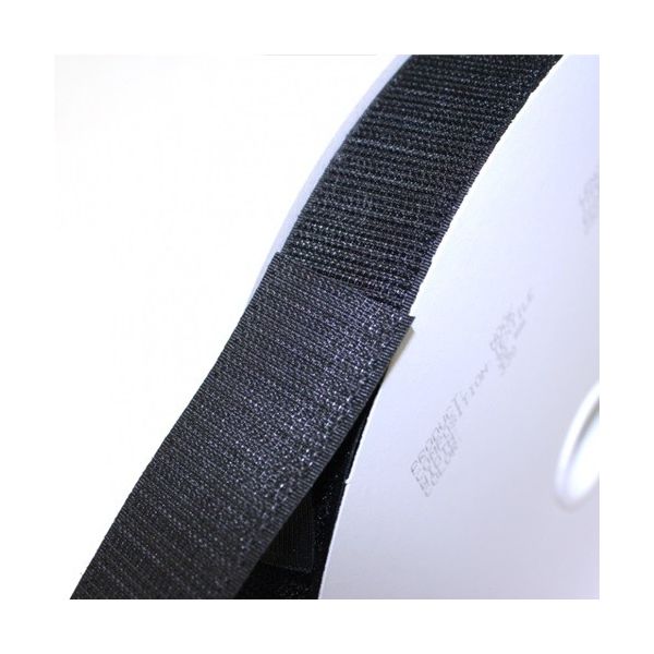 Klittenband 25 mm, naaibaar, haakzijde, zwart, rol a 25 meter