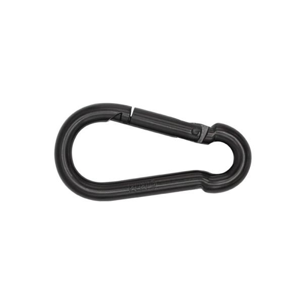 Karabijnhaak zwart, lengte 80 mm, ø 8 mm