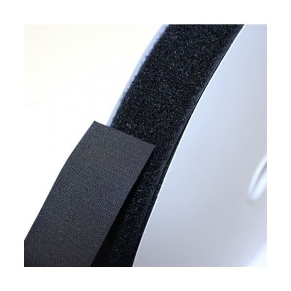 Klittenband 25 mm, naaibaar, luszijde, zwart, rol a 25 meter