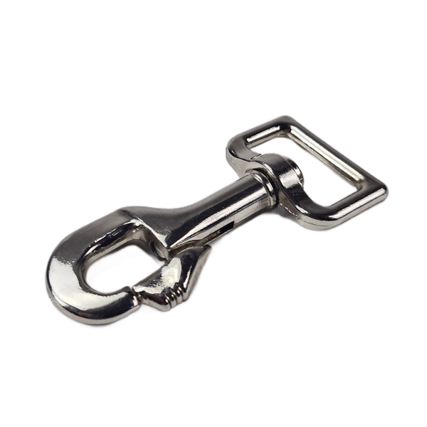Metalen musketonhaak met draaibaar oog voor 25 mm band