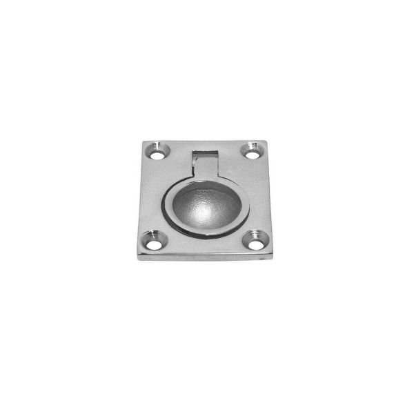 RVS vloeranker met ring, inbouw, 47 x 38 x 10 mm