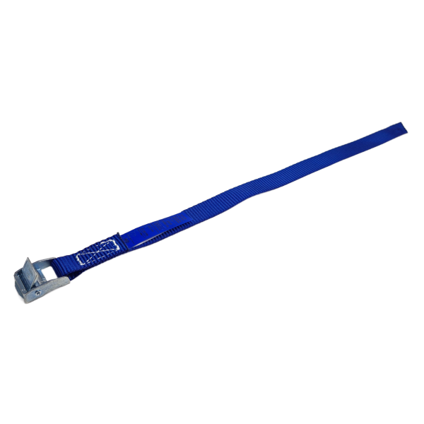 Sjorband 20 mm, 0.40 meter, blauw, klemgesp 4012, 90/180 daN