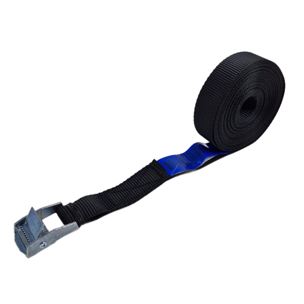 Sjorband 25 mm, 6 meter, lichte klemgesp, zwart