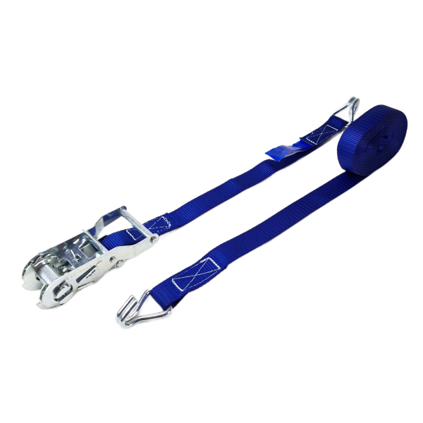 Spanbandset 25 mm, 6 meter, blauw, standaardratel 909, 1 Ton