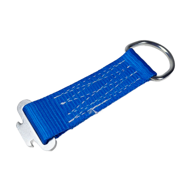 Touwbinder met draaifitting voor bindrail 1806 (Q-rail), blauw