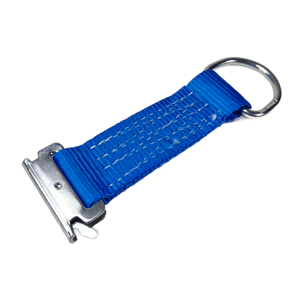 Touwbinder met sleufgatfitting voor combirail 3008 + 3009, blauw