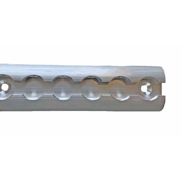 Vliegtuigrail opbouw afgerond, 42 x 10 mm met M6 boorgaten