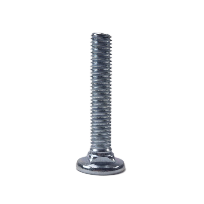 Maattekening van M8-fitting met 45 mm schroefdraadlengte en voetbreedte van 18,4 mm