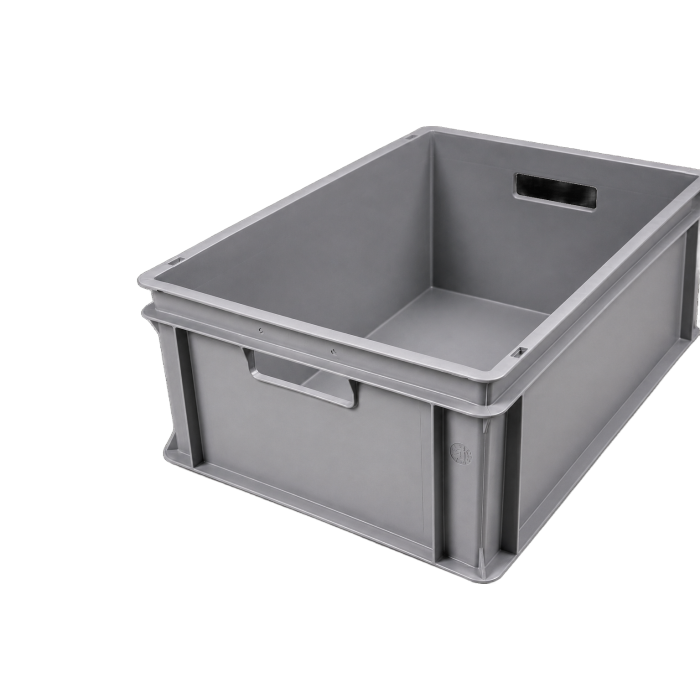 E-line-RAKO bak, gerecycled kunststof, 600 x 400 x 220 mm (40L),  open grepen