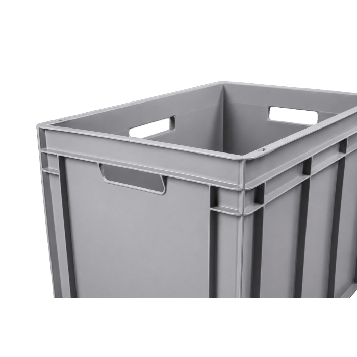 E-Line-RAKO bak, gerecycled kunststof, 600 x 400 x 425 mm (90L), 4 open grepen