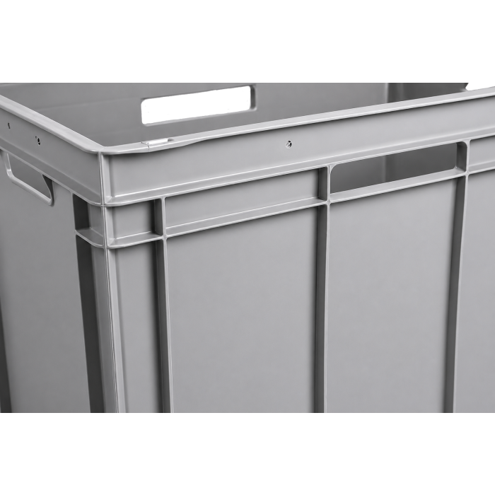 E-Line-RAKO bak, gerecycled kunststof, 600 x 400 x 425 mm (90L), 4 open grepen