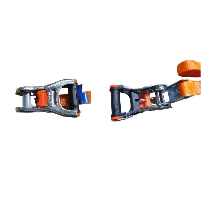Spanbandset 25 mm, 3 meter, oranje met drukratel