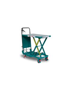 Weldon verrijdbare heftafel,  max. cap. 1000 KG, hefbereik 380 - 1000 mm, groenblauw