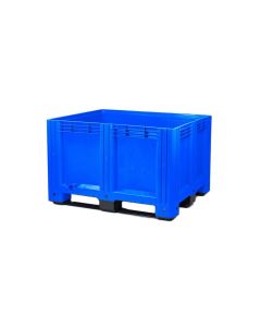 Palletbox (610L), blauw, 1200 x 1000 x 780 mm, 3 sledes (excl. deksel)
