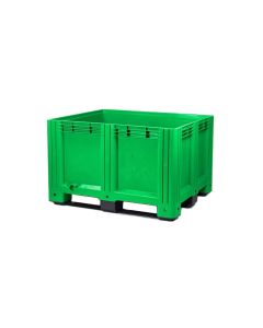Palletbox (610L), groen, 1200 x 1000 x 780 mm, 3 sledes (excl. deksel)