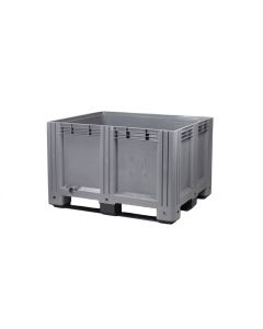 Palletbox (610L) grijs, 1200 x 1000 x 780 mm, 3 sledes (excl. deksel)