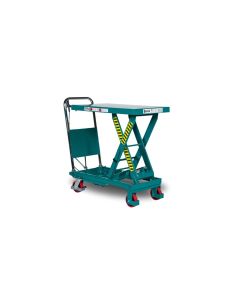 Weldon verrijdbare heftafel,  max. cap. 300 KG, hefbereik 350 - 900 mm, groenblauw