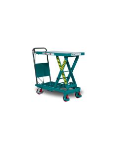 Weldon verrijdbare heftafel,  max. cap. 500 KG, hefbereik 350 - 900 mm, groenblauw