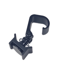 Zwarte single studfitting met L-haak schuin van voren bekeken