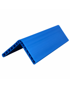 Blauw kunststof hoekprofiel 120 x 120 x 12 mm met ribben