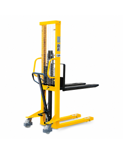 Basic handstapelaar, draagvermogen 1000 kg, geel, keuze 1600 / 2500 / 3000 mm