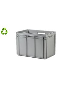 E-Line-RAKO bak, gerecycled kunststof, 600 x 400 x 425 mm (90L), 4 open grepen