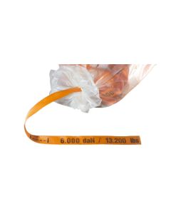 Lashingband in zak, 50 mm oranje, 6000 daN, zak a 150 meter
