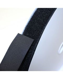 Klittenband 25 mm, naaibaar, luszijde, zwart, rol a 25 meter