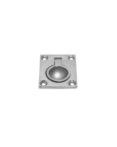 RVS vloeranker met ring, inbouw, 47 x 38 x 10 mm