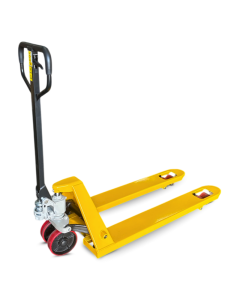 Handpalletwagen 2500 kg, polyurethaan stuurwiel 200 mm, geel
