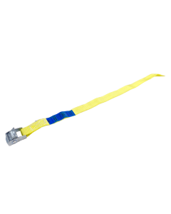 Sjorband 20 mm, 0.40 meter, geel, klemgesp 4012, 90/180 daN
