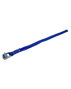Sjorband 20 mm, 0.40 meter, blauw, klemgesp 4012, 90/180 daN