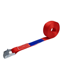 Sjorband 25 mm, 5 meter, lichte klemgesp, rood